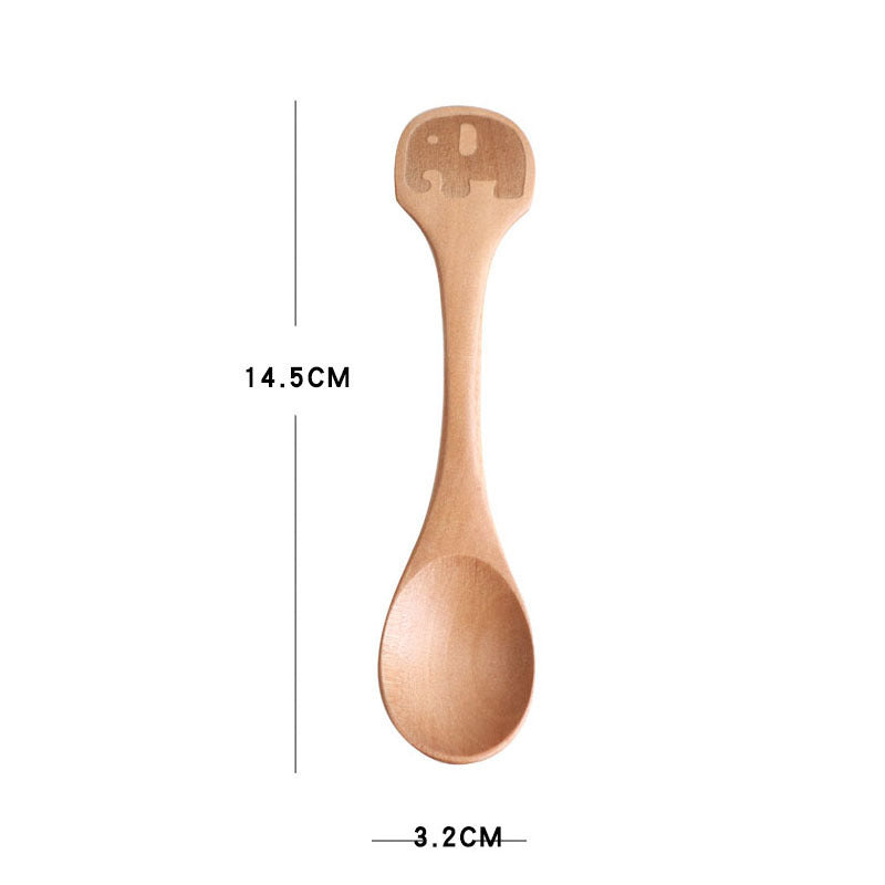 Träsked och gaffel för barn – sött set i presentask