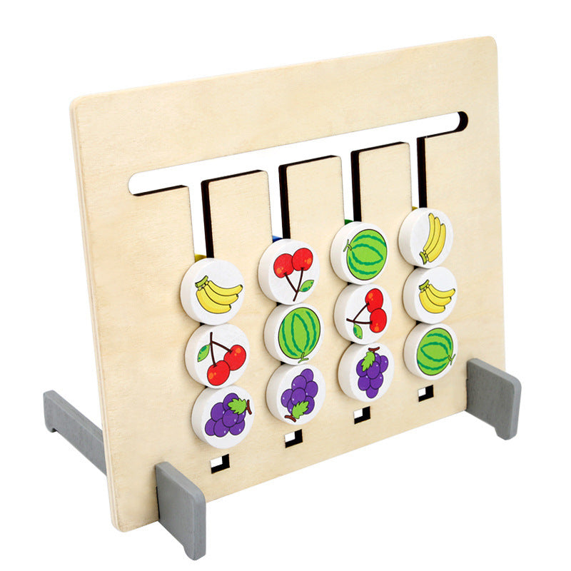 Four-color Fruit Logic Game Double-sided Wooden Educational Toys