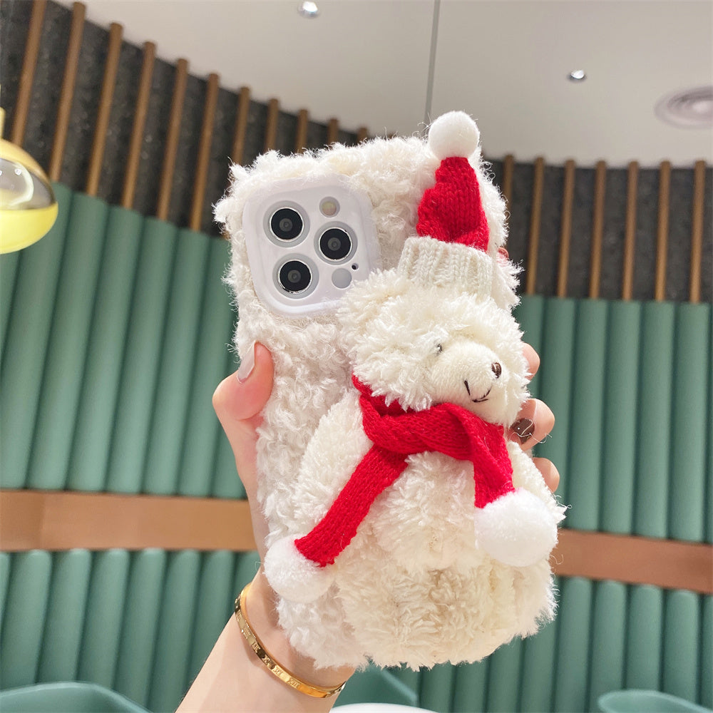 Mobile Case with Plush Bear – Soft & Protective Mobile Case