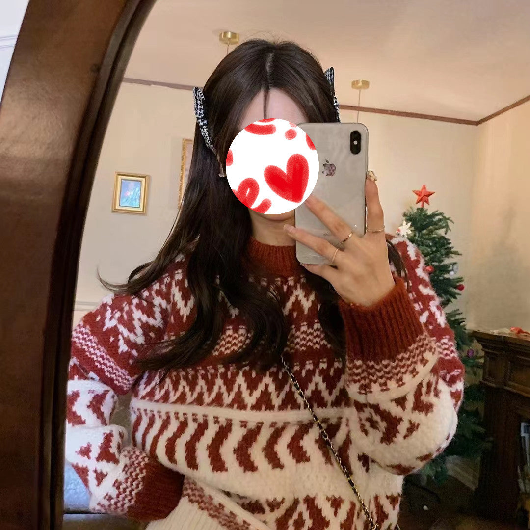 Tjock Stickad Tröja – Varm, Mjuk One Size