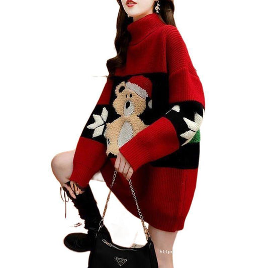 Jacquardstickad Tröja – One Size, Elegant & Julig