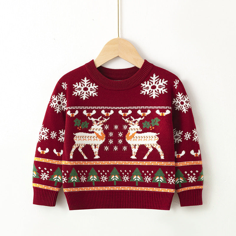 Knitted Christmas sweater for children