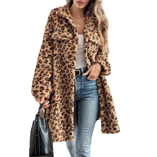 Double-sided Plush Casual Cardigan Long Coat For Women
