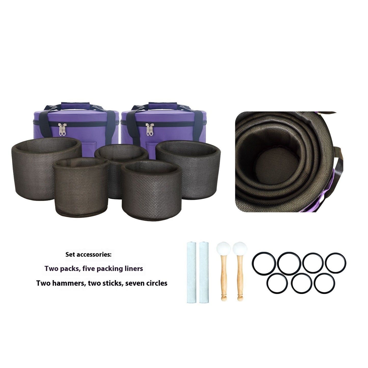 Crystal singing bowls – handmade set for meditation and healing