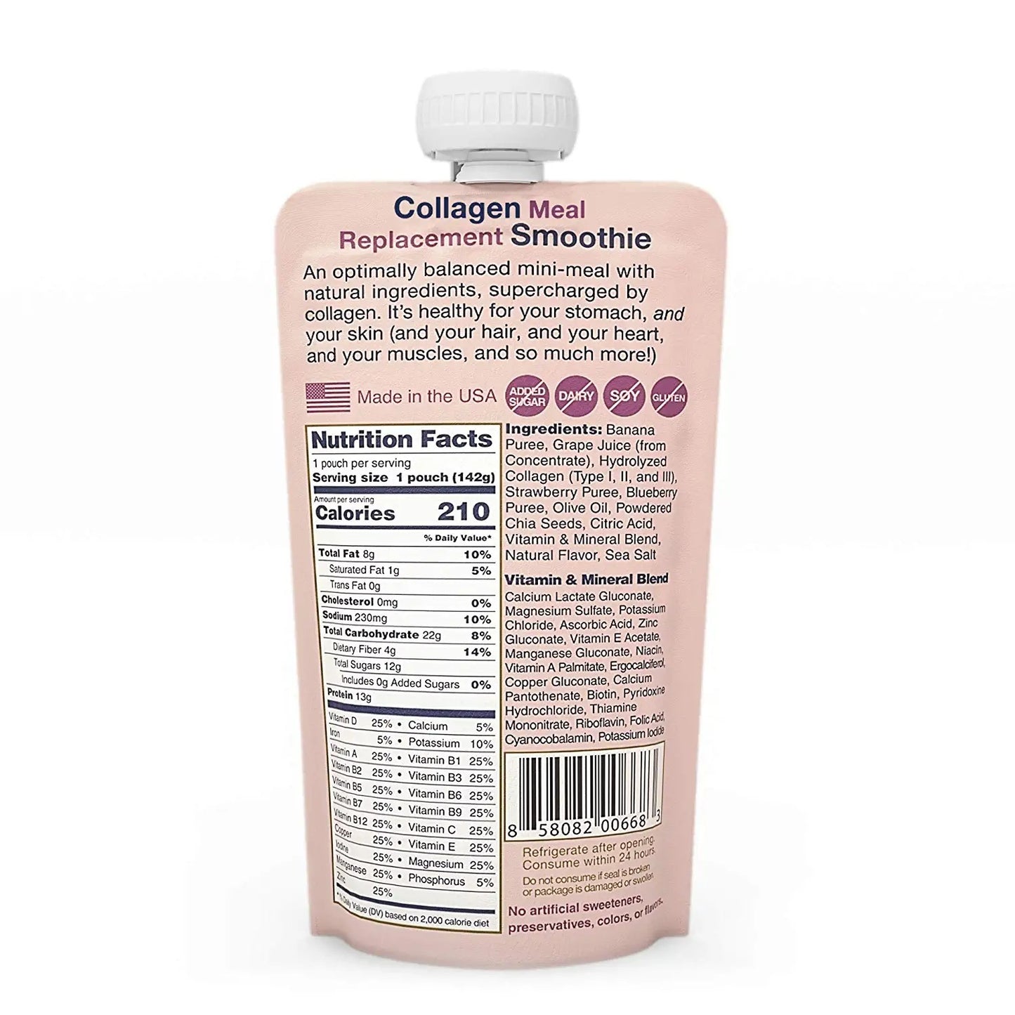 Collagen Meal Replacement Collagen Meal Substitute Nutrition Smoothie Milkshake