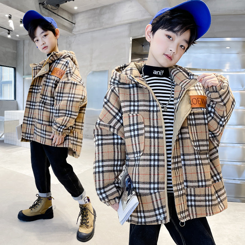 Varm vintertröja vändbar med ståkrage för äldre barn – tjock och trendig