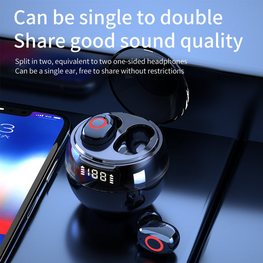 TWS Bluetooth-hörlurar – söt bollform med LED-batteridisplay