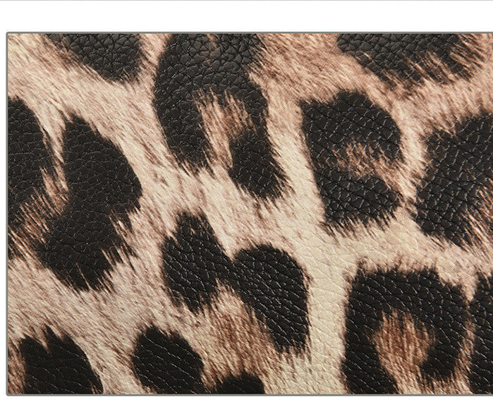 Leopard-print large-capacity weekend bag
