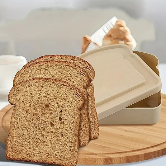 Toastformad lunchlåda i bambufiber med lock 2-pack