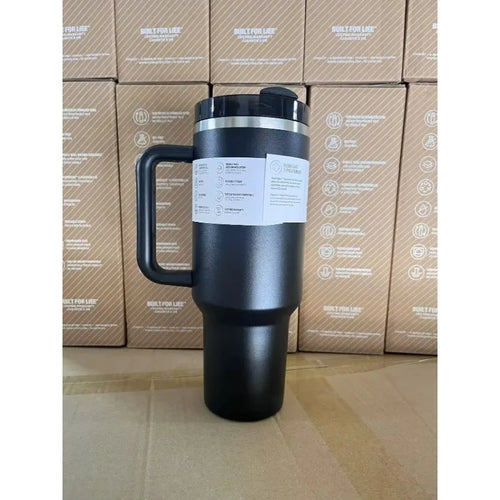 Termosmugg i rostfritt stål med sugrör