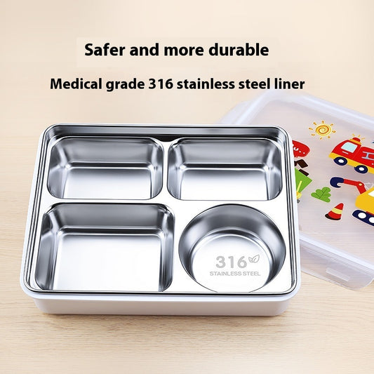 Lunchlåda i 316 rostfritt stål – söt bilmodell i flera storlekar och fack