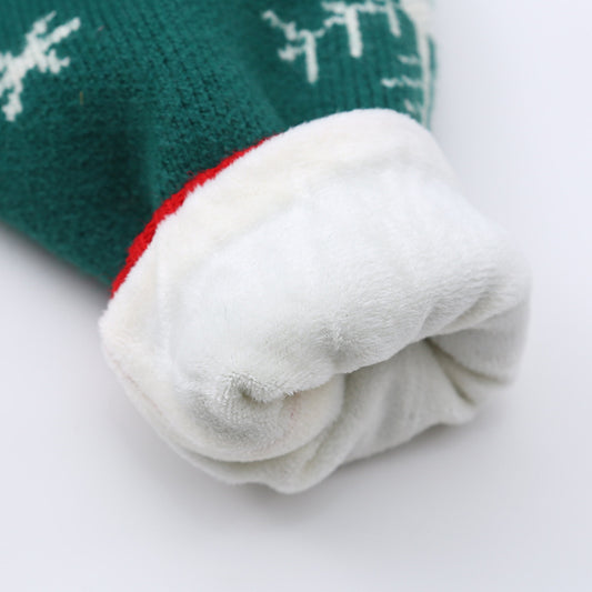 Tjock vadderad jultröja för barn med renmotiv