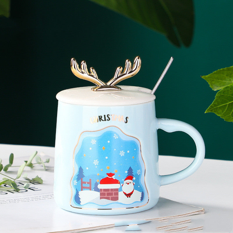 Christmas Mug in Ceramic – Merry Christmas Mug with Spoon