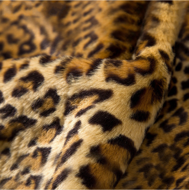 Leopard print faux fur jacket - 4XL