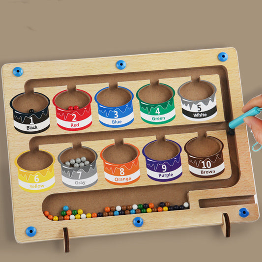 Children's Wooden Color Classification Magnetic Counting Chamber Magnetic Force Educational Toys