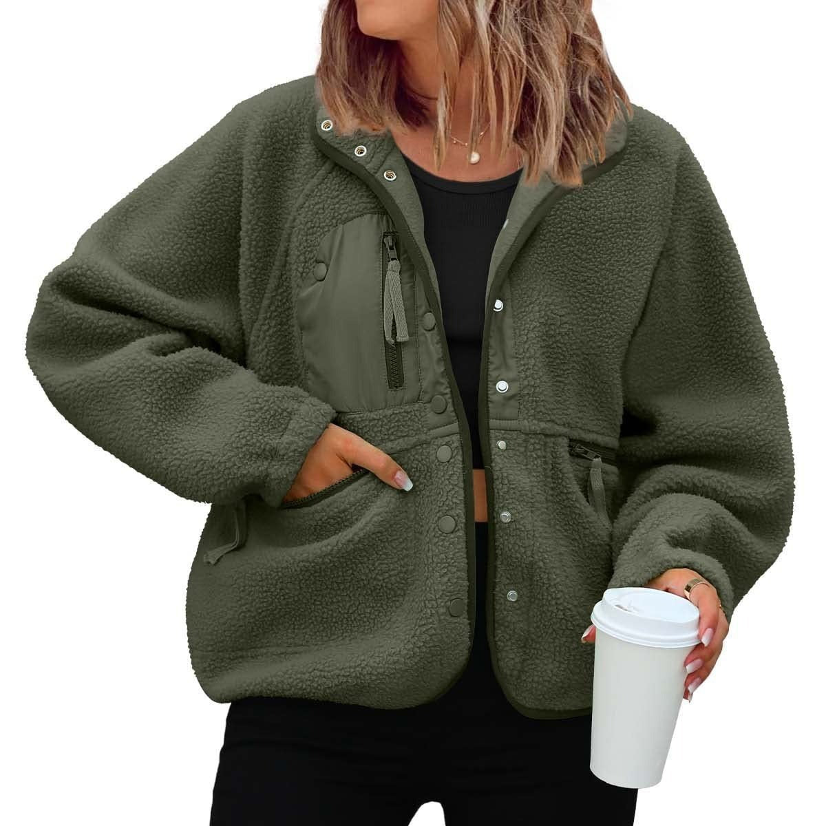 Women's fleece jacket - sporty sweater in soft polar fleece