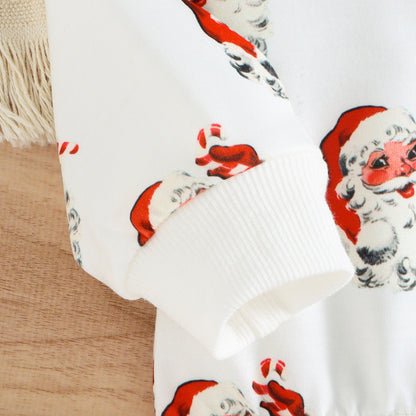 Stickad jultröja med tomtemotiv för barn