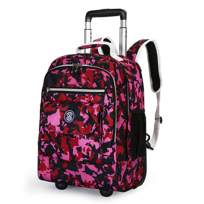 Ultralight Drawstring Backpack – 2-in-1 Trolley School Bag