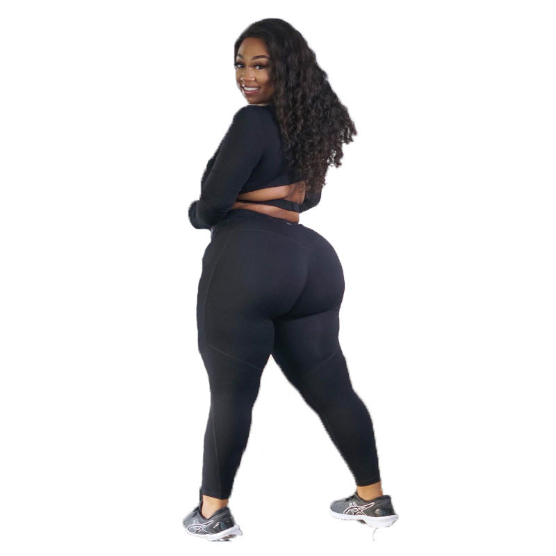 Plus size yogaset – tvådelat träningsset