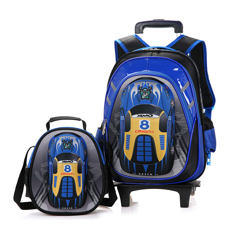 Practical 2-in-1 school backpack with removable trolley handle