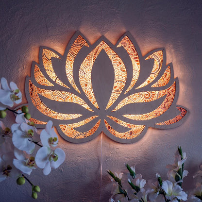 Mandala Yoga Lamp in wood – harmony, light and balance