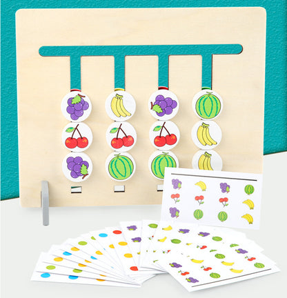 Four-color Fruit Logic Game Double-sided Wooden Educational Toys