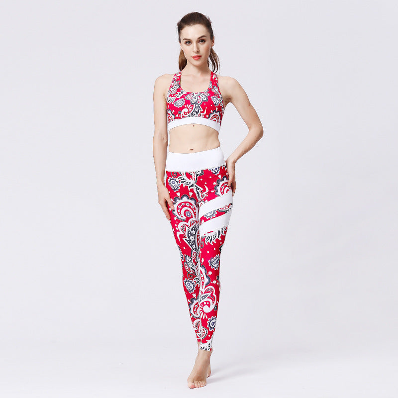 Women's workout set - two-piece yoga and fitness set