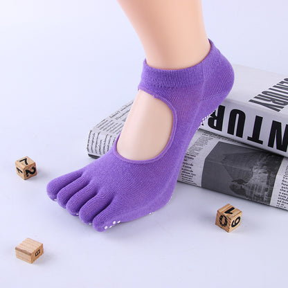 Non-slip yoga sockar med fem tår