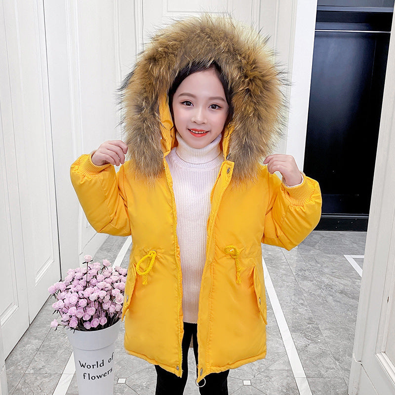 Vinterjacka för flickor – broderad bomullsjacka i trendig design