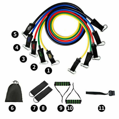 Träningsband set med dörrfäste – motståndsband för helkroppsträning