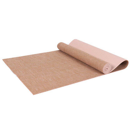 A premium yoga mat in linen and PVC – non-slip &amp; environmentally friendly