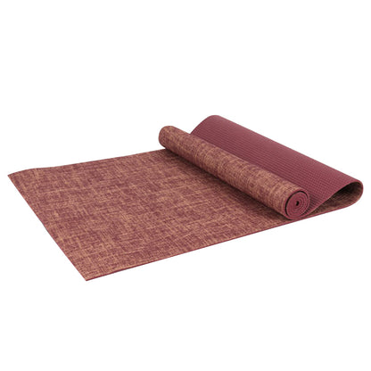 A premium yoga mat in linen and PVC – non-slip &amp; environmentally friendly