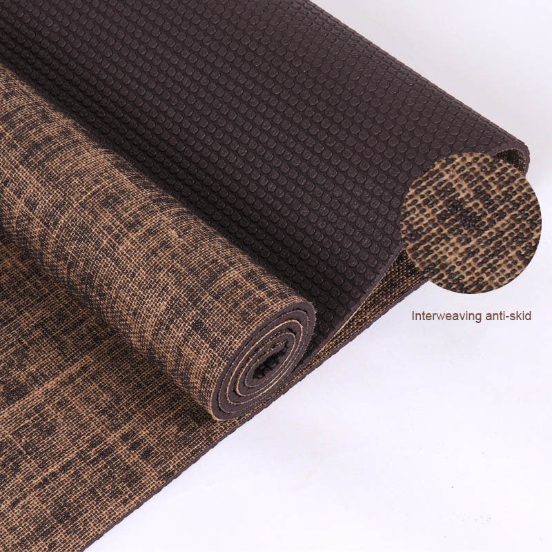 A premium yoga mat in linen and PVC – non-slip &amp; environmentally friendly