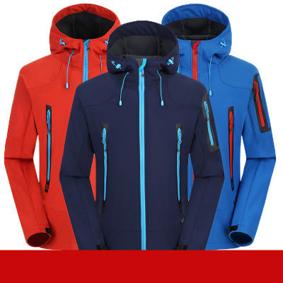 Vattentät, vindtät och vadderad sportjacka med fleecefoder