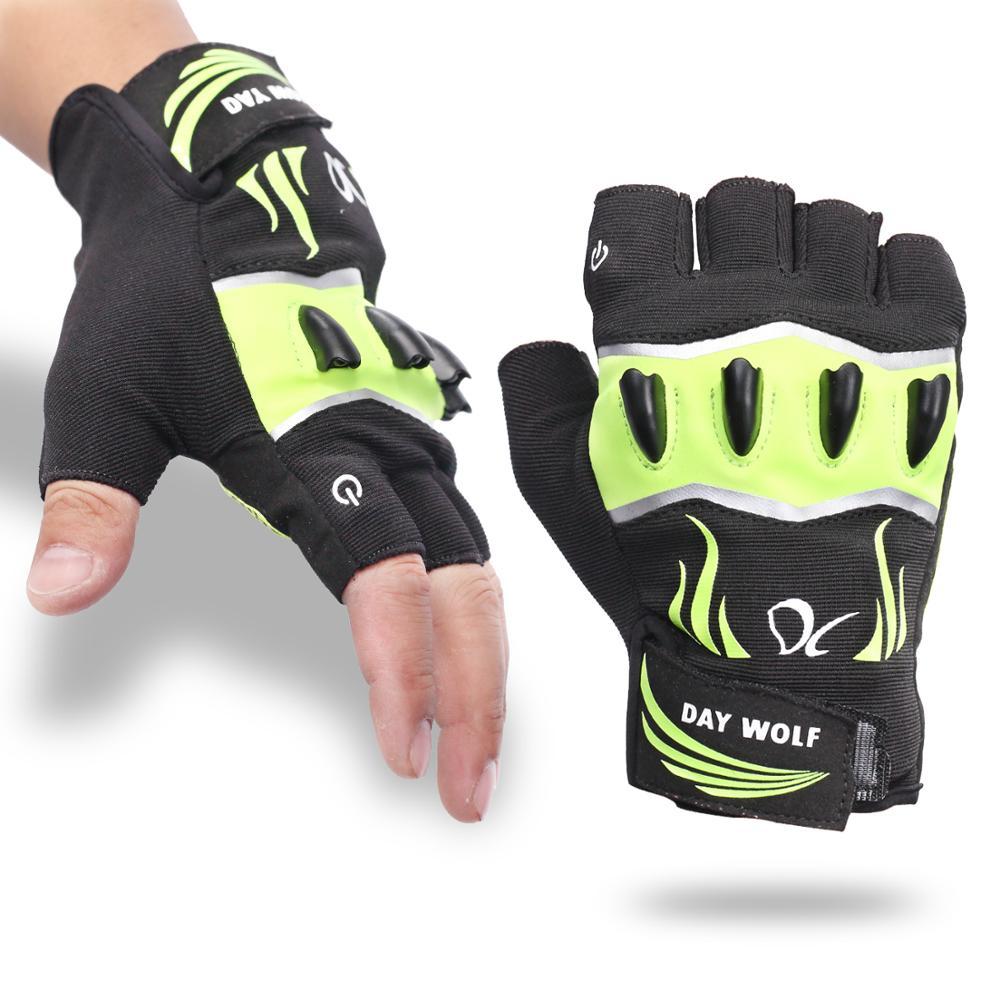 Genuine leather cycling gloves with LED light and good grip
