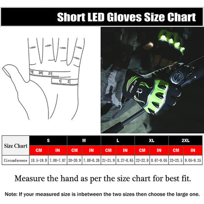 Genuine leather cycling gloves with LED light and good grip