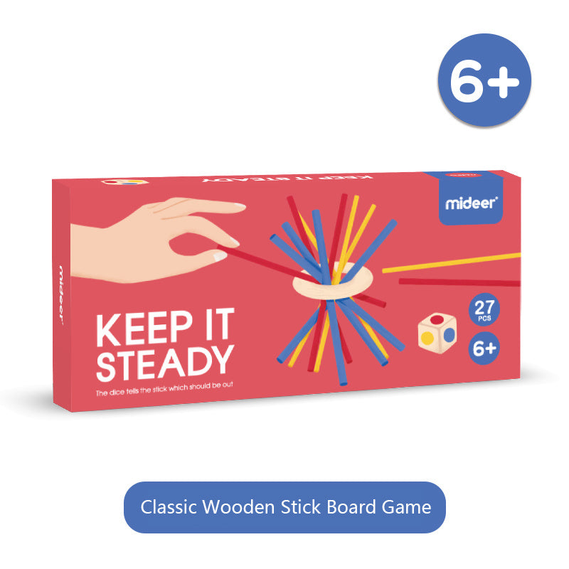 Barnspel – Balansspel med Gris och Färgade Träpinnar