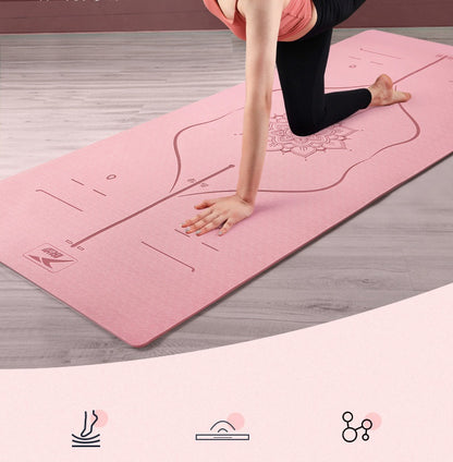 Thick and wide TPE yoga mat good for beginners