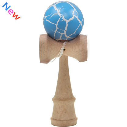 Safety Crack Pattern Toy Bamboo Kendama Best Wooden Educational Toys Kids Toy 7 Colors 