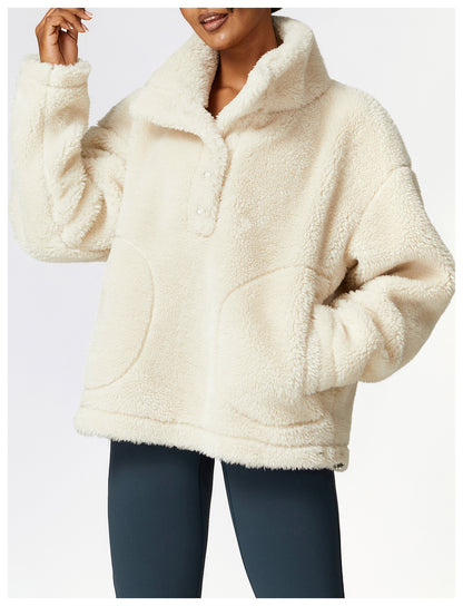 Winter Outdoors Fitness Exercise Polar Fleece Jacket Top Coat