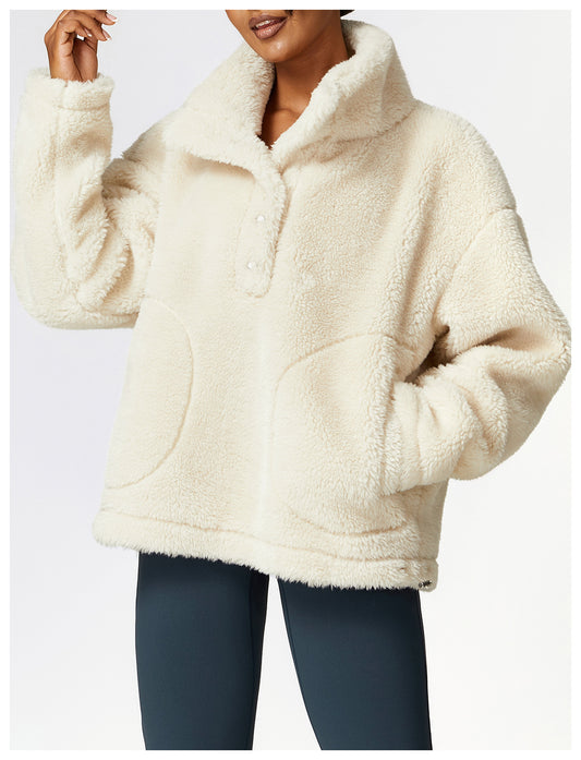 Winter Outdoors Fitness Exercise Polar Fleece Jacket Top Coat