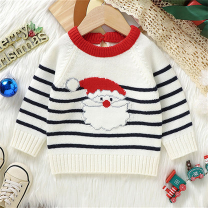 Christmas sweater for baby – cute knitted Santa sweater 