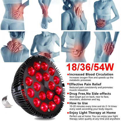 Infraröd LED Fysioterapilampa, ljusterapi, hudvård,