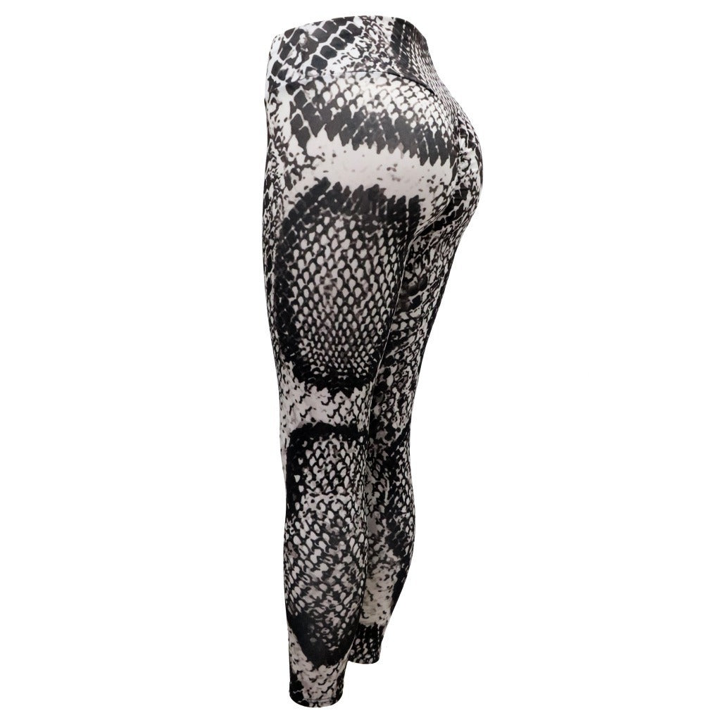 Trendy yoga tights with snake pattern and perfect fit