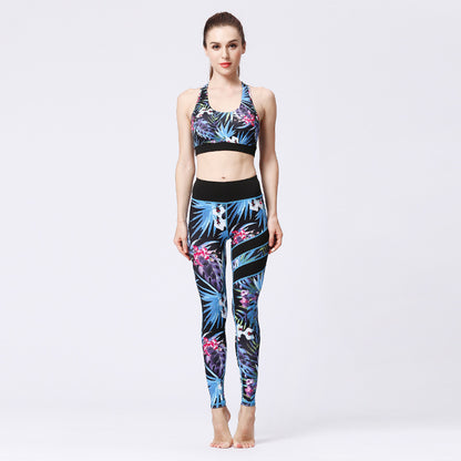 Women's workout set - two-piece yoga and fitness set