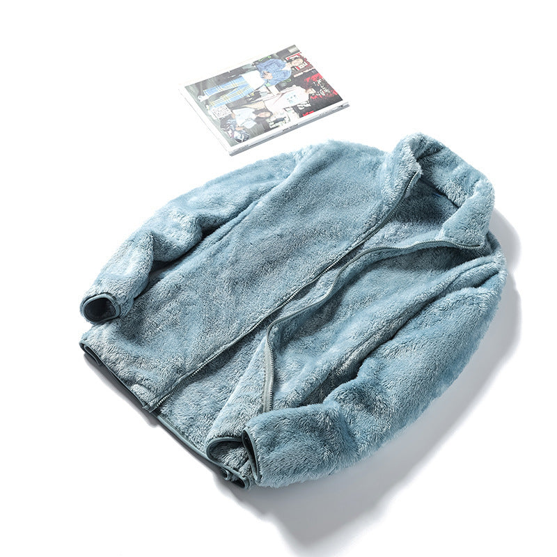 Dubbel­sidad vinterjacka i korallfleece – unisex par-modell