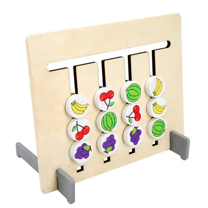 Four-color Fruit Logic Game Double-sided Wooden Educational Toys