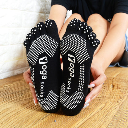 Non-slip yoga sockar med fem tår