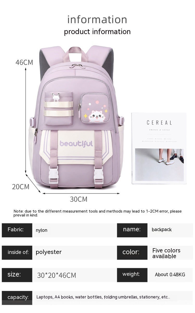 Spacious School Backpack for Girls – Cute and Lightweight