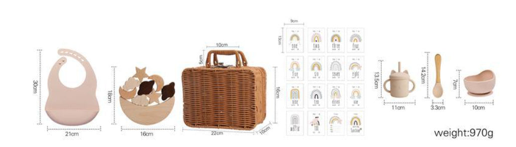 Silikonleksaker för spädbarn – stapel- och formset i flera färger